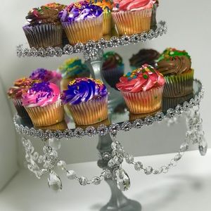 Double Tier Dessert Bling Tray
